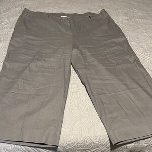 J. Jill Stretch Linen  Blend Wide Leg Crop Pants